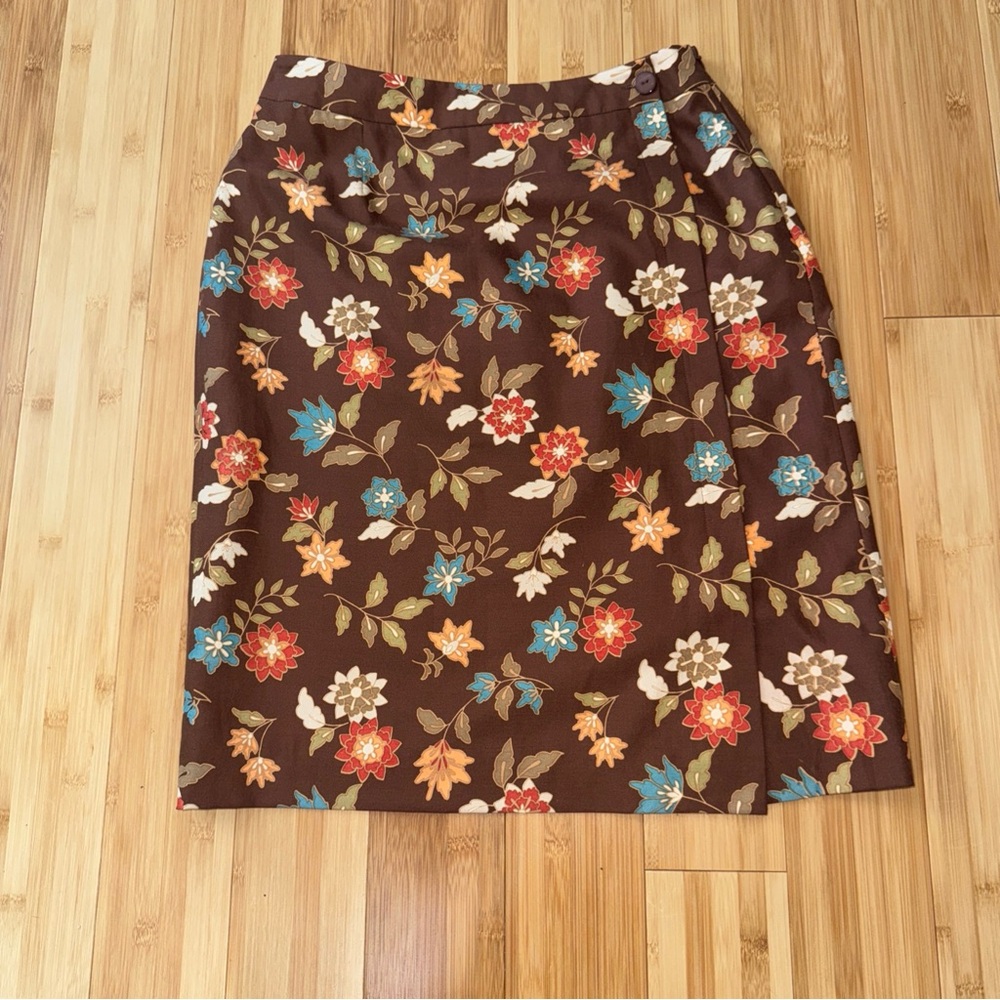 Parisian Women’s wrap Floral Brown Skirt